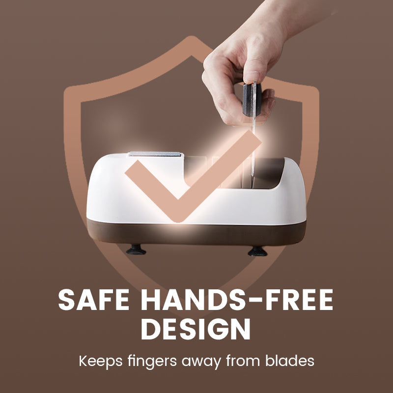 🔪 50% RABATT NU! ⚡ Profesjonell Elektrisk Knivslipemaskin – 3 Sekunder til Skarp, 2-Trinns System & Trådløs – Sugesko, Type-C Lading 🧲